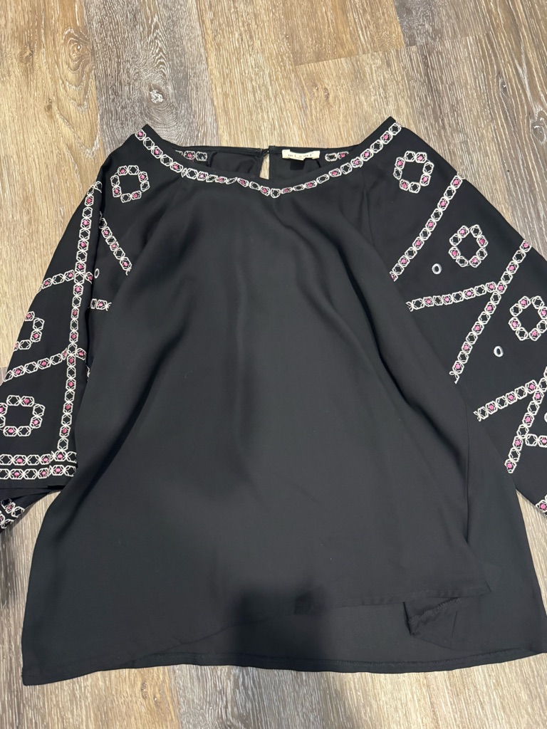 Mi Ami Embroidered Black Womens Blouse  Brand